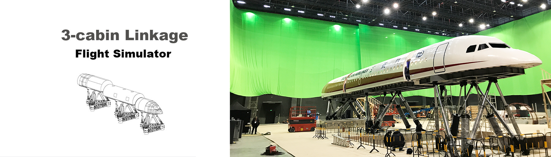 Three-Cabin Linked Flight Simulator